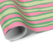 Papier Cadeau Motif Pastèque Rose et Vert Aquarelle (Coin rond)