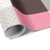 Papier Cadeau Motif Patchwork à Carreaux (Coin rond)