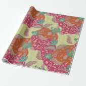 Papier Cadeau Motif Patchwork Coloré Bohème (Déroulé)