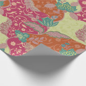 Papier Cadeau Motif Patchwork Coloré Bohème (Coin)