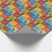 Papier Cadeau Motif patchwork de Noël (Coin)
