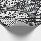 Papier Cadeau Motif Patchwork Noir & Blanc 05 (Coin)