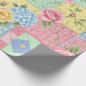 Papier Cadeau Motif Patchwork Rose Romantique (Coin)