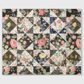 Papier Cadeau motif patchwork transparent avec fleurs (Plat)