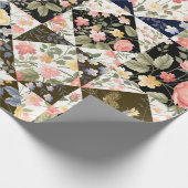 Papier Cadeau motif patchwork transparent avec fleurs (Coin)