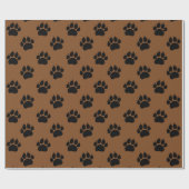 Papier Cadeau Motif Paw Pour Animaux Sur Papier Brown (Plat)