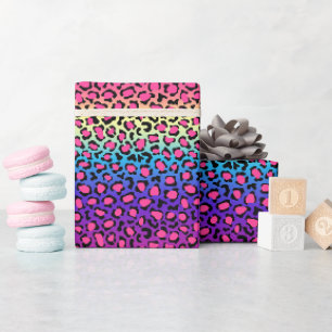 Papier Cadeau Motif peau de léopard coloré