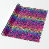 Papier Cadeau Motif peau de léopard coloré (Déroulé)