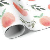 Papier Cadeau Motif pêche à l'aquarelle (Coin rond)