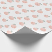 Papier Cadeau Motif pêche mignon kawaii blanc et rose (Coin)