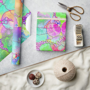 Papier Cadeau Motif Peint À La Main Et Numériquement Art 41