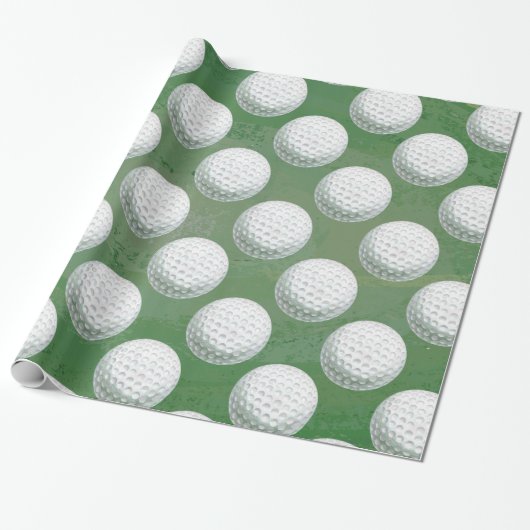 Papier Cadeau Motif peint de boule de golf (Déroulé)