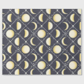 Papier Cadeau Motif Phases de lune céleste (Plat)