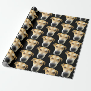 Papier Cadeau Motif photo Cute Dog noir Brown