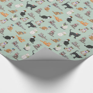 Papier Cadeau Motif pimpant mignon de chat de minous