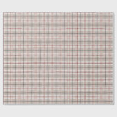 Papier Cadeau Motif Plaid Beige Classic Dessiné À La Main (Plat)