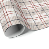 Papier Cadeau Motif Plaid Beige Classic Dessiné À La Main (Coin rond)