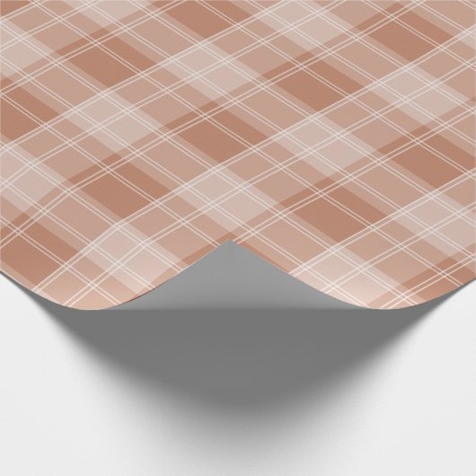 Papier Cadeau Motif Plaid orange clair (Coin)