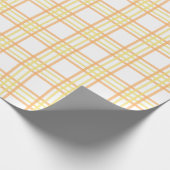 Papier Cadeau Motif Plaid Orange Yellow Pastel (Coin)