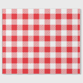 Papier Cadeau Motif plaid rouge et blanc (Plat)