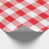 Papier Cadeau Motif plaid rouge et blanc (Coin)