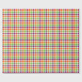 Papier Cadeau Motif Plaid violet, orange et citron vert (Plat)