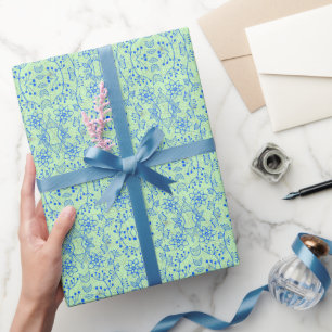 Papier Cadeau motif plante A08.b boho. lgreen BG