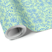 Papier Cadeau motif plante A08.b boho. lgreen BG (Coin rond)