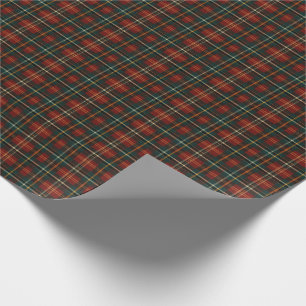 Papier Cadeau Motif plat classique de Noël rouge Tartan
