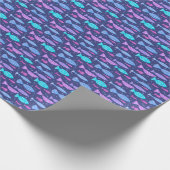 Papier Cadeau Motif plat en boho sans couture avec des poissons  (Coin)