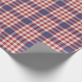 Papier Cadeau Motif plat Festive Bleu Rouge & Blanc (Coin)