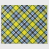 Papier Cadeau Motif plat moderne bleu et jaune Tartan (Plat)