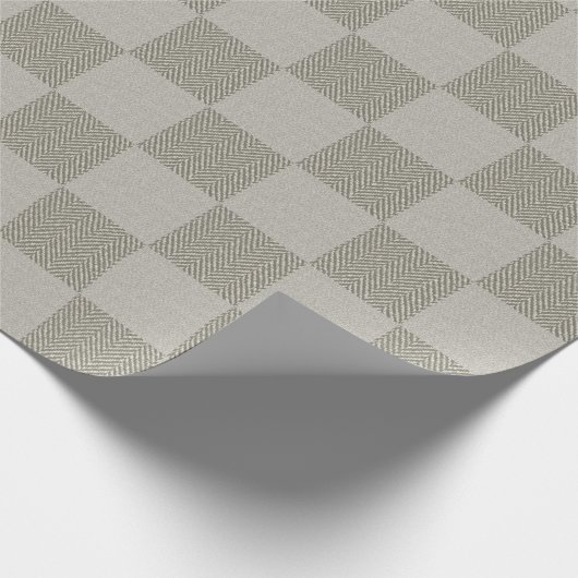 Papier Cadeau Motif plat neutre en bison gris-beige (Coin)