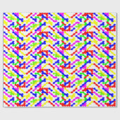 Papier Cadeau Motif pointillé zigzag vibrant (Plat)