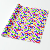 Papier Cadeau Motif pointillé zigzag vibrant (Déroulé)
