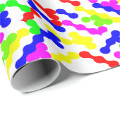 Papier Cadeau Motif pointillé zigzag vibrant (Coin rond)