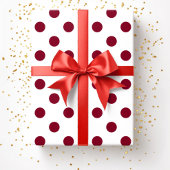 Papier Cadeau Motif Points Rouge Bourgogne