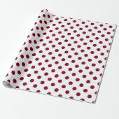 Papier Cadeau Motif Points Rouge Bourgogne (Déroulé)