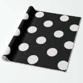 Papier Cadeau Motif Pois chic Vanilla sur Mariage noir (Déroulé)