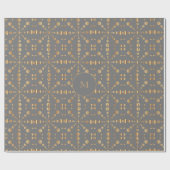 Papier Cadeau Motif Pois d'or gris monogramme Noël (Plat)