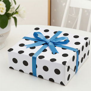 Papier Cadeau Motif Pois moderne noir et blanc