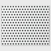 Papier Cadeau Motif Pois moderne noir et blanc (Plat)