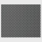 Papier Cadeau Motif pois noir et blanc tendance (Plat)