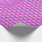 Papier Cadeau Motif Pois rose Ajouter un nom ou un texte élégant (Coin)