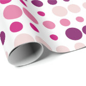 Papier Cadeau Motif Pois rose et violet (Coin rond)