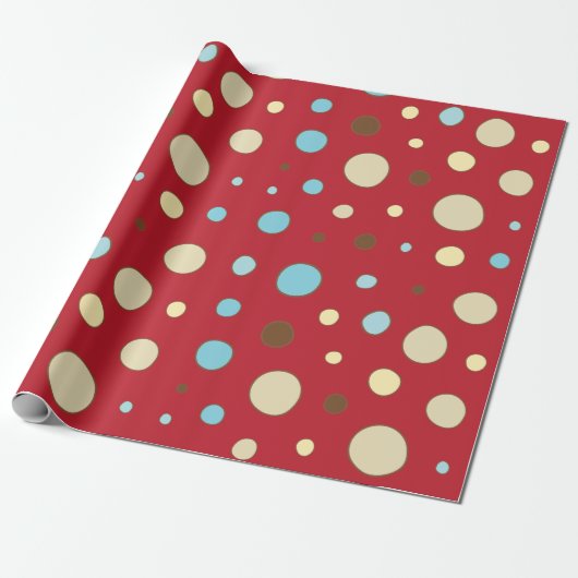 Papier Cadeau Motif Pois rouge (Déroulé)