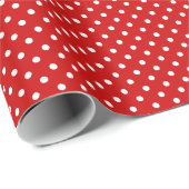Papier Cadeau Motif Pois rouge et blanc (Coin rond)