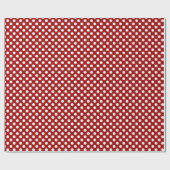Papier Cadeau Motif pois tendance rouge foncé et blanc (Plat)