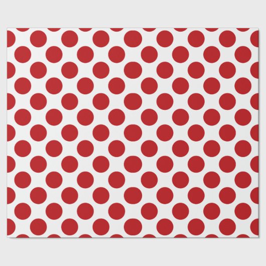 Papier Cadeau Motif Polka Blanc Classique Sur Rouge (Couture)