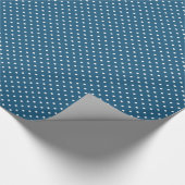 Papier Cadeau Motif Polka bleu foncé et blanc (Coin)